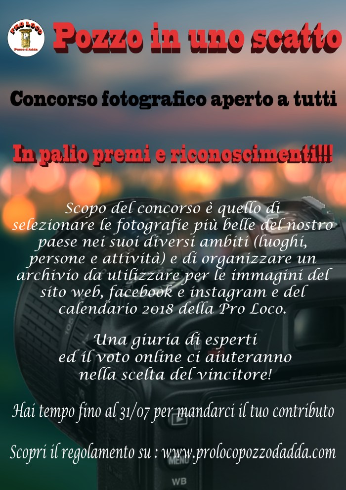 Locandina concorso fotografico Pozzo in uno scatto