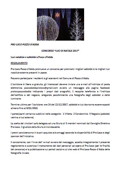 regolamento luci natale+